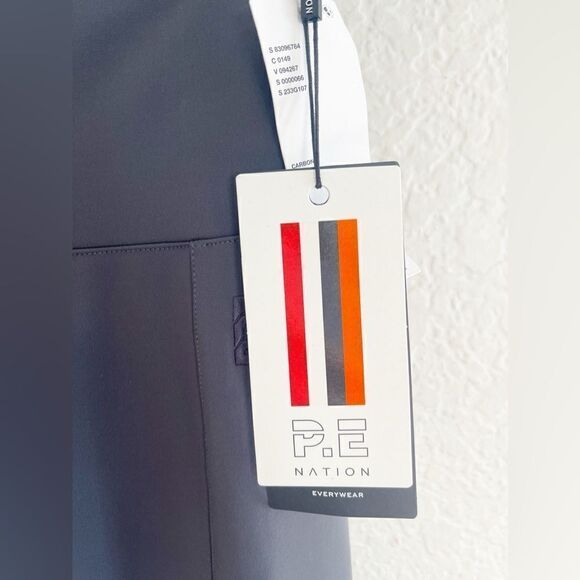 P.E Nation Full Force flared Leggings with split hem zip dark shadow gray NWT. M - Picture 9 of 13